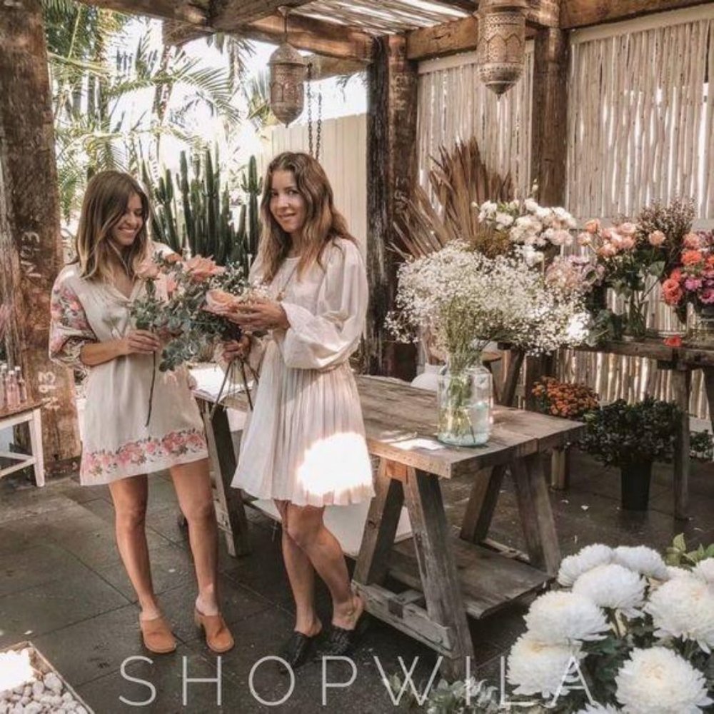 Embroidered Floral Puff Sleeve Boho Dress Cream - Picture 5 of 7